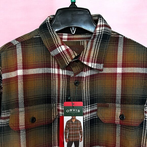 Orvis Men's Big Bear Heavyweight Flannel Shirt Cotton Multicolor Size M - Picture 6 of 9